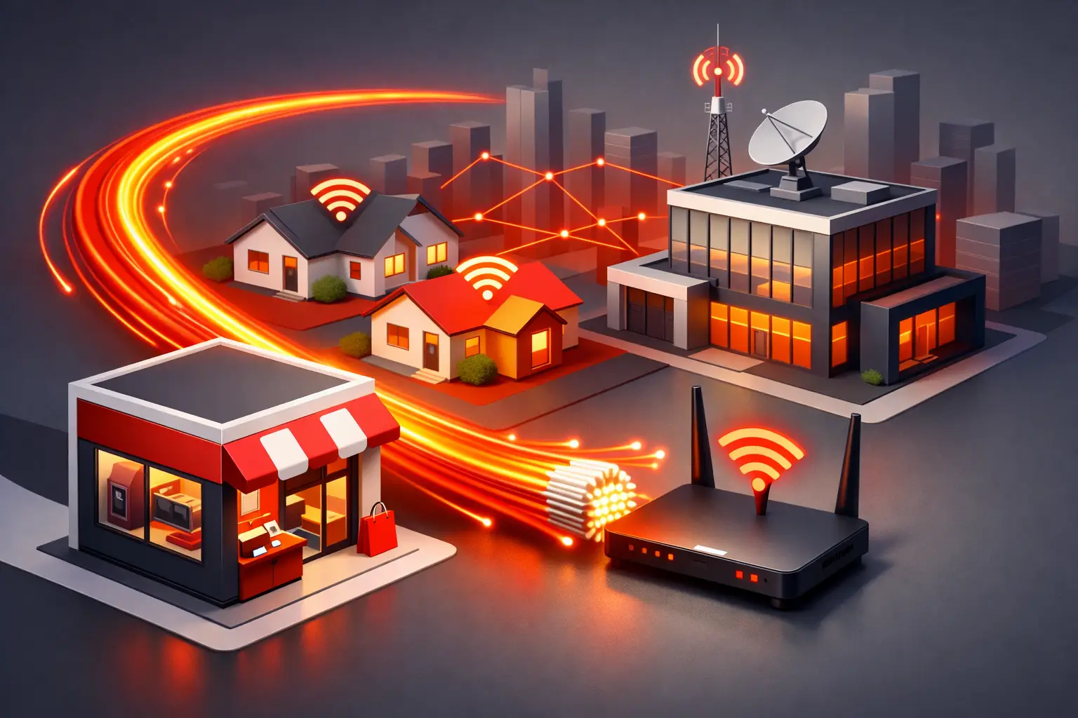 Internet para loja pequena: exemplo de uso
